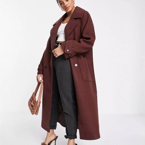 OVERSIZED Ankle Length Trench Coat in Maroon